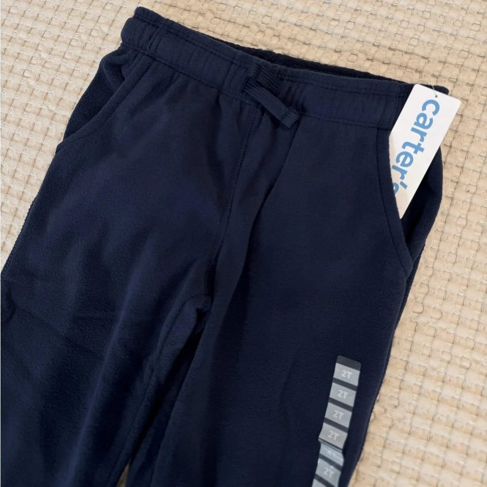 Carter’s Microfleece Pull On Fleece Pants Navy Blue Drawstring Sweatpants